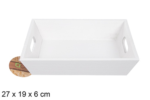 [111698] Caja madera blanca 27x19x6 cm