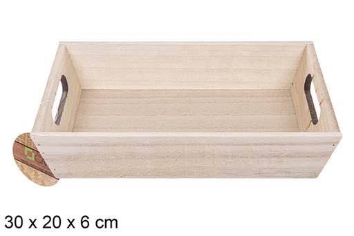 [111704] Natural wood box 30x20x6 cm