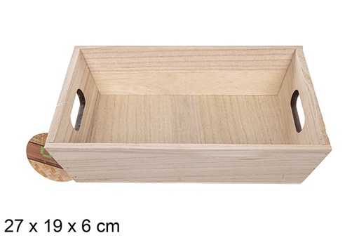 [111700] Caixa de madeira natural 27x19x6 cm