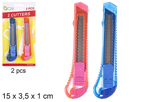[112047] Pack 2 cuter plástico 15cm