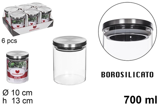 [112194] Borosilicate jar with steel lid 700 ml