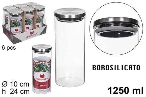 [112196] Borosilicate jar with steel lid 1.250 ml