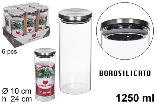 [112196] Borosilicate jar with steel lid 1250 ml