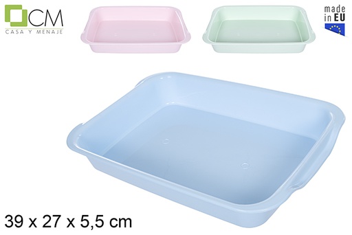 [114446] Rectangular tray pastel colors 39x27x5.5 cm