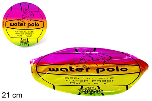 [112243] Pallone da pallanuoto in plastica fluorescente da 21 cm