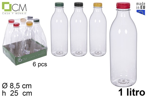 [113483] Botella plástico leche/zumo pet transparente  1 litro
