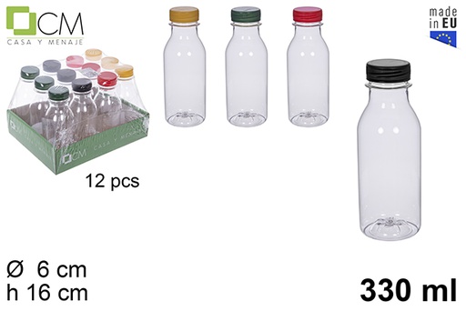 [113486] Botella plástico leche/zumo pet transparente 330 ml