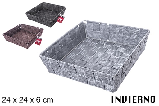 [112343] Cesto de nylon colorido Invierno 24x24 cm