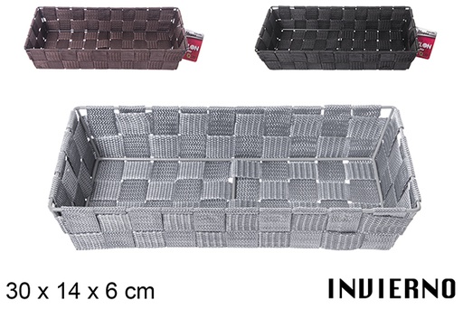 [112337] Cesta nylon colores Invierno 30x14x6 cm