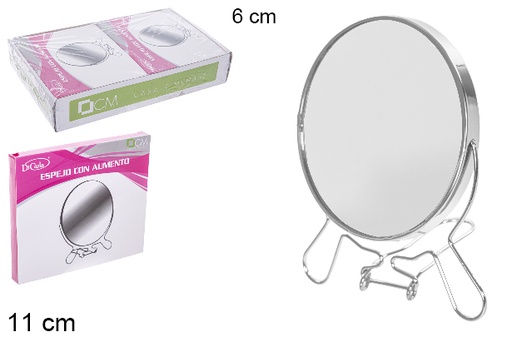 [111281] Doppio specchio rotondo con ingrandimento 11 cm