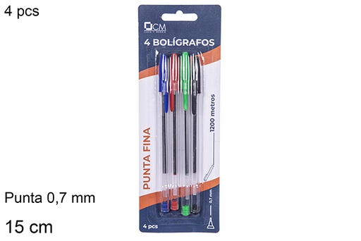 [112234] 4 bolígrafos punta fina colores