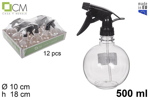 [112500] Ball plastic bottle with black sprayer 500 ml 