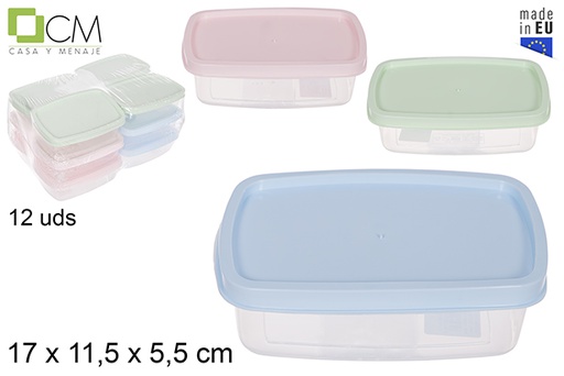 [114398] Oval lunch box with pastel colors lid 17x11 cm
