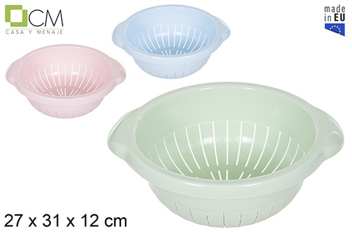 [114566] Plastic vegetable colander pastel colors 27 cm
