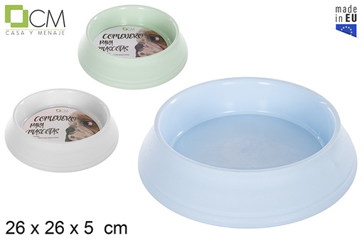 [112991] Mangeoire pour chien ronde pastel
