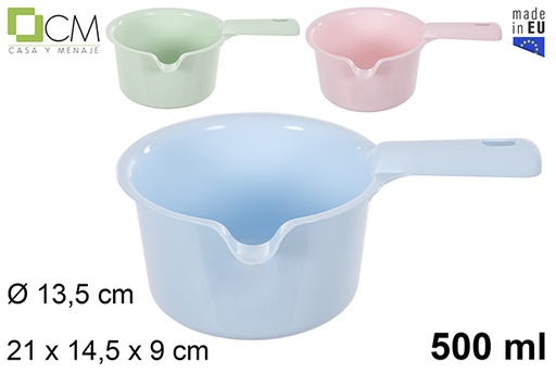 [114658] Casserole plastique pour micro-ondes couleurs pastel 500 ml