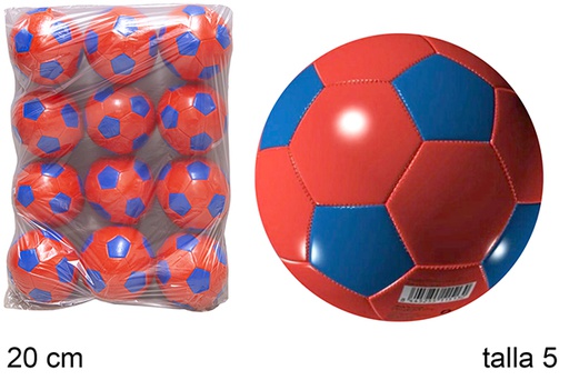 [112022] Balón cuero futbol rojo/azul Talla 5