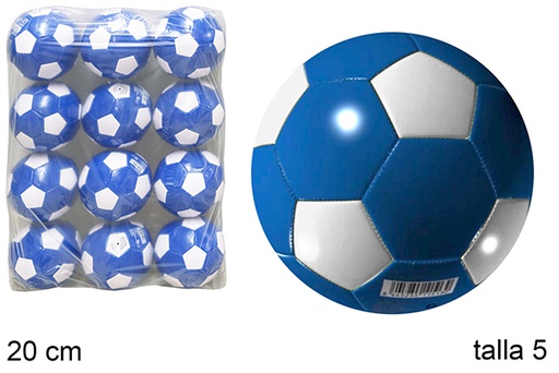 [112023] Bola inflada de futebol azul/branco Tamanho 5