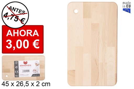 [104511] Tábua de corte de madeira 851 gr. 45x27 cm 