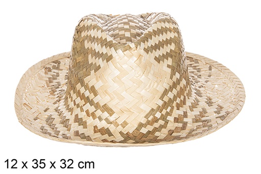 [112313] Basic two-tone straw hat