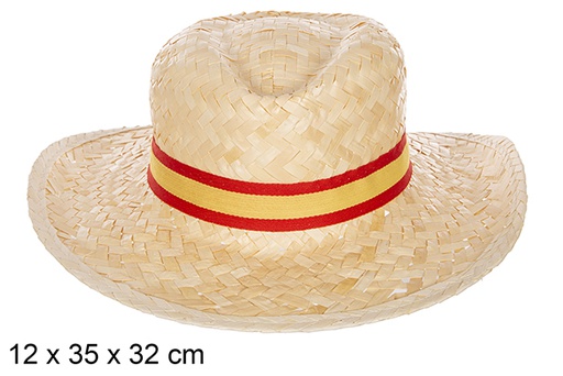 [112322] Sombrero paja Basic blanco con cinta España