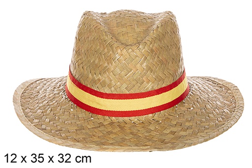[112323] Chapeau de paille coloré Basic avec ruban Espagne