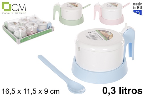 [114531] Zuccheriera rotonda in plastica design colori pastello 0,3 l.