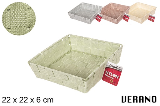 [113680] Cesta nylon colores Verano 22x22x6 cm