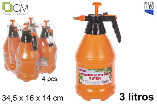 [114649] Pulverizador de alta pressão laranja 3 l.