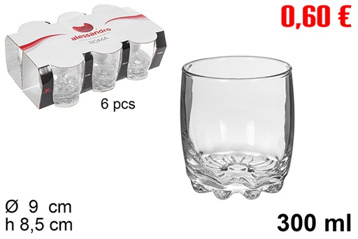 [112096] Pack 6 copo de água Roma 300 ml