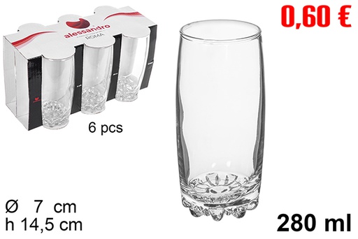 [112097] Pack 6 verre d'eau Roma 280 ml