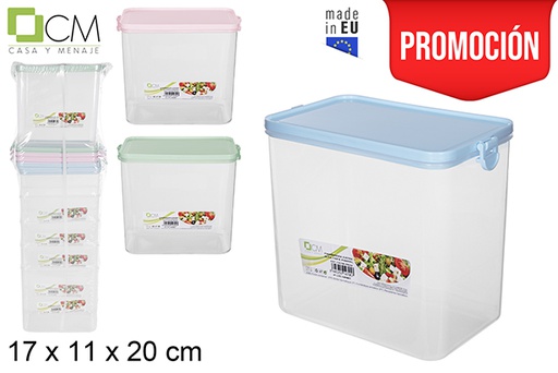 [114795] Contenitore per alimenti plastica rettangolare colori pastello 17x11 cm