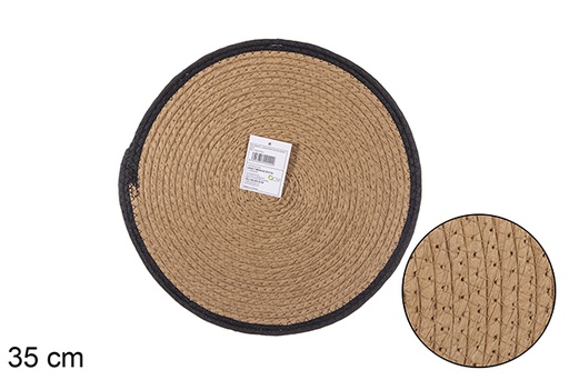 [112442] Salvamantel cuerda papel natural/negro 35cm