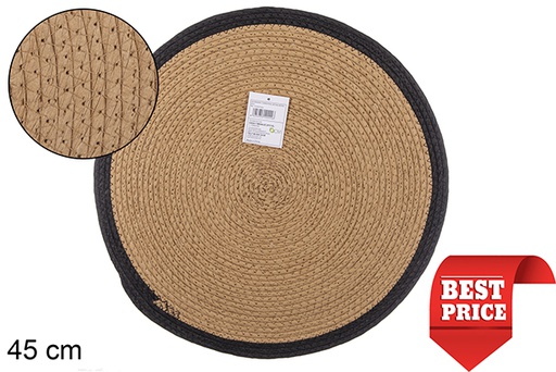 [112444] Base de corda em papel natural/preto 45 cm