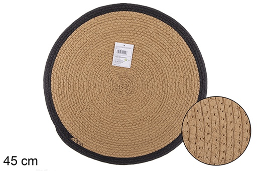 [112444] Natural/black paper rope trivet 45 cm