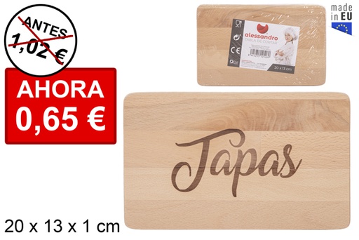 [112526] Table rectangulaire en bois décorée Tapas 20x13 cm