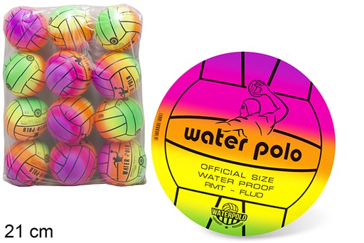 [112244] Bola inflada decorada pólo aquático fluor 21 cm
