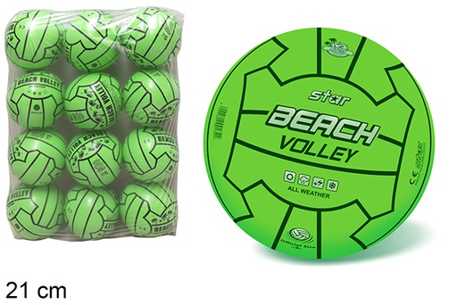 [112246] Ballon de beach-volley en plastique fluorescent 21 cm