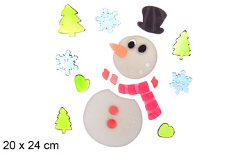 [114425] Adesivo de gel boneco de neve para decorar 20x24 cm