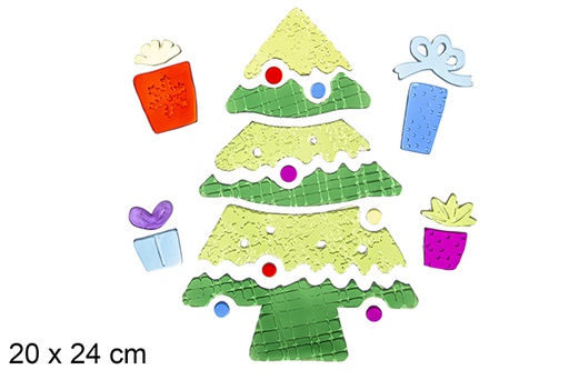 [114426] Christmas tree gel sticker to decorate 20x24 cm