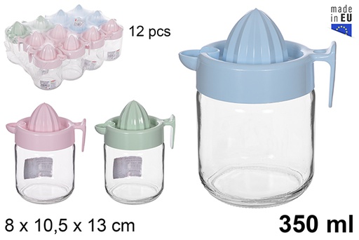 [114878] Presse-agrumes en verre couleurs pastel 350 ml