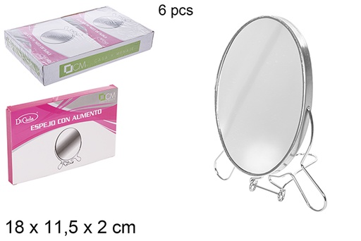 [111278] Espejo doble con aumento ovalado 18 cm