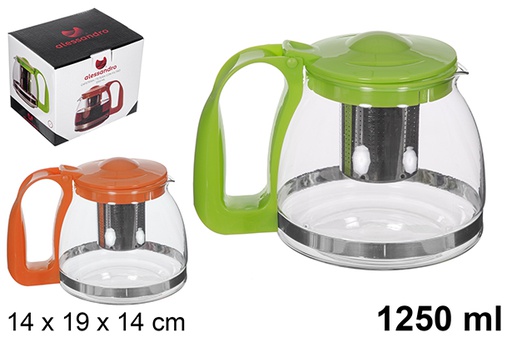 [112866] Verseuse à café/thé avec filtre couleurs assorties 1.250 ml
