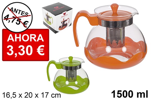 [112868] Jarra cafe/te 1500ml con filtro color surtido