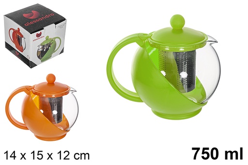 [113013] Coffee/tea jug with filter assorted colors 750 ml