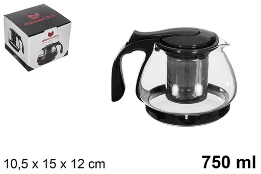 [113032] Verseuse à café/thé avec filtre noire 750 ml