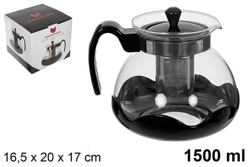 [113033] Jarro de café/chá com filtro preto 1.500 ml