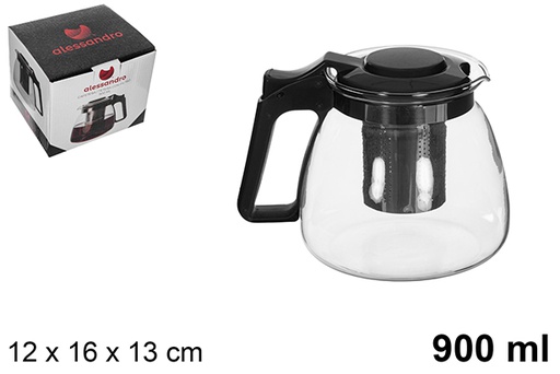 [113035] Jarra cafe/te 900ml con filtro negro