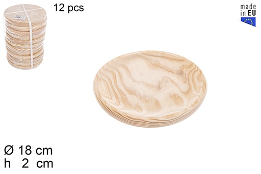 [114553] Assiette en bois pour poulpe 18 cm