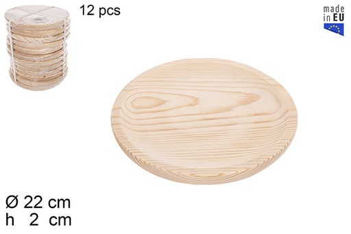 [114555] Assiette en bois pour poulpe 22 cm